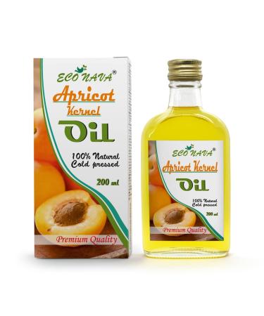 ECO NAVA Apricot Kernel Oil 200 ml - 100% Natural Cold Pressed, Vegan, Premium Grade for Cooking, Salads, Hair, Face & Skin | 6.8 oz - Buy Online on SooperMarket.com
