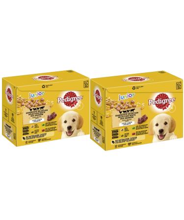 Pedigree Multipack - Various flavors (2x12x100g junior 4 varieties in jellies with chicken beef+liver poultry lamb+liver) Junior 4 varieties in jellies with chicken beef+liver poultry lamb+liver 2.4 kg (1 Pack)