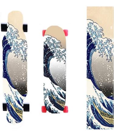 47 X10 Sport Outdoor Electric Skateboard Longboard | Waterproof Grip Tape | Sea Wave Design - Buy Online on SooperMarket.com