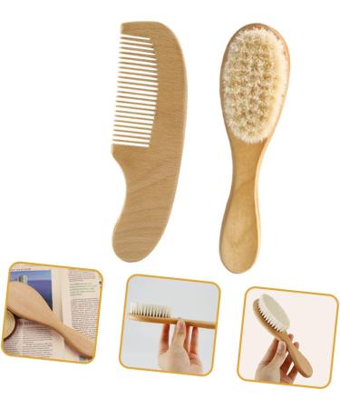 Kisangel Shower Hair Brush Set for Toddlers and Infants - Baby Newborn Cap, Wooden Comb, Massage Brush - Registry Care Kit for Soft Scalp and Hair - Buy Online on SooperMarket.com