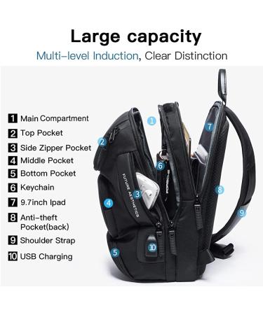 BANGE Waterproof Men's Chest Bag Crossbody Sling Backpack - Black (3 Pockets) - Buy Online on SooperMarket.com
