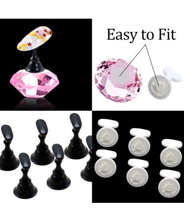 Kalolary Nail Art Holder Stand with 48pcs Clay Magnetic Tips Holders - Pink - Buy Online on SooperMarket.com