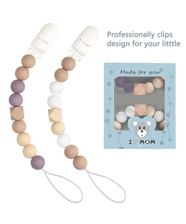 AUXHCYL 8 Pcs Baby Dummy Clips Set with Silicone Holder - Unisex Newborn Dummies - Buy Online on SooperMarket.com
