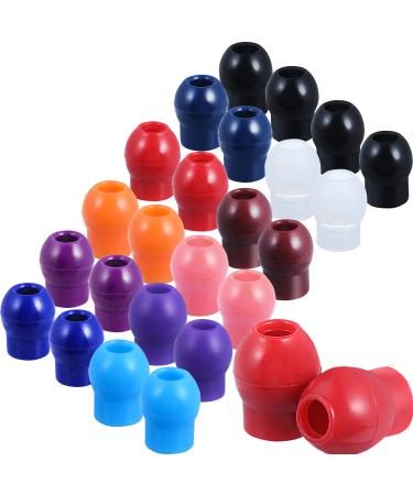 BBTO 36 Pieces Replacement Ear Tips for Stethoscopes Universal Soft-Sealing Earbuds 30 Pieces Colored and 6 Pieces Transparent (Rainbow Color)