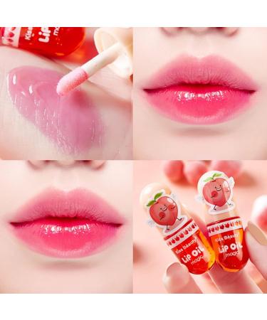 3Pcs Temperature Color Change Lip Gloss Set - Hydrating Clear Lip Oil - High-Shine Peach Long Lasting Moisturizing Plumping Gloss for Women - Buy Online on SooperMarket.com