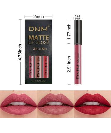 3Pcs Matte Lip Gloss Set Matte Liquid Lipstick Set Lip Stain Long-Lasting Waterproof Lipgloss Makeup Gift Lipsticks Set Vibrant Lips Set (10) #10 - Buy Online on SooperMarket.com
