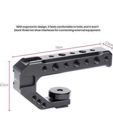 UURig R005 Camera Top Handle Grip with 3 Cold Shoe Adapters for Sony A7III - Stabilizing Rig for Mounting Microphone, LED Light, and Monitor - Metal Construction for Easy Low Angle Shots - Buy Online on SooperMarket.com