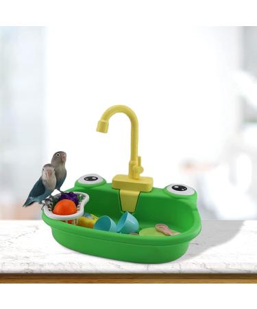 PINVNBY Parrot Bath Tub with Faucet - Multifunctional Bird Shower Box for Small to Medium Birds - Buy Online on SooperMarket.com