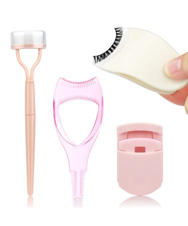 Juome 4 in 1 Eyelash Applicator Tool Kit  False Lash Clip Applicator Portable Eyelash Curlers Eyelash Separator Tool Mascara Comb Lash Buddy Set for Women Girls