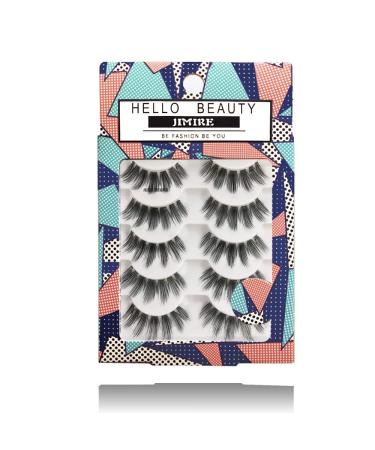 JIMIRE HELLO BEAUTY Multipack High Drama 615 Eyelashes Manga Anime Lashes 5 Pairs Pack 615-Drama