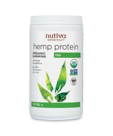 Nutiva Hemp Protein, Organic Superfood, Cold-Pressed Hemp Oil, 16 Fl Oz, 15 Servings, Vegan, Non-GMO, 15g Protein Per Serving, Nutiva Hemp Oil (Pack of 1) Hemp 0.53 Ounce (Pack of 1)