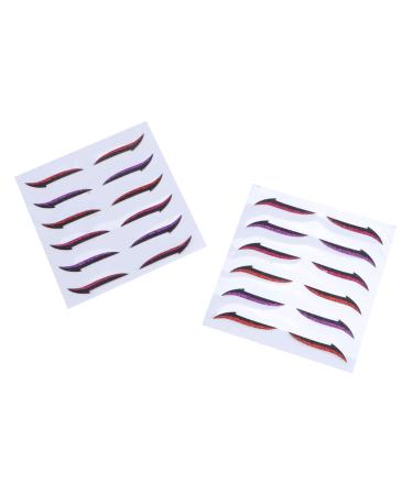 Amosfun 12 Pairs Glitter Eyeliner Cat Eyeliner Sticker Makeup Eyeliner Instant Eyeliner Stickers Purple Stickers Sticky Eyelid Sticker Eyeliner Tape Strips Self- Natural Woman Cosmetic