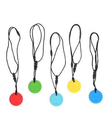 5PCS Sensory Chew Necklace Silicone Chewy Toys for Kids and Adults Reduces Chewing Donut