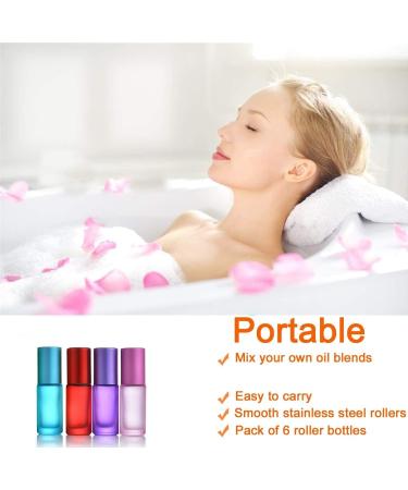 Buy 4PCS Colored 5ml Glass Roll-On Bottles for Essential Oils | Refillable & Portable - Ideal for Perfumes Lotions & Aromatherapy - Buy Online on SooperMarket.com