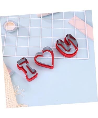 Zerodeko 9 Pcs Valentine's Day Stencils Reusable Cake Mold Kitchen Chocolate Molds Valentines Day Cookie Cutters Letter Stamps for Clay Cookie Mold Sandwich Die Cutting Stainless Steel Red - Buy Online on SooperMarket.com