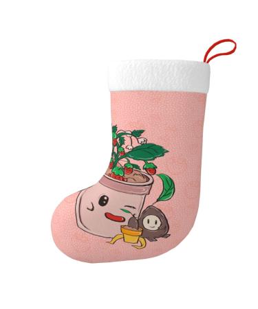 YYHHAOFA Sunflower Seeds and Strawberries Pattern Christmas Decorative Stockings : Soft Light and Tactile Suitable for Christmas Holiday Party