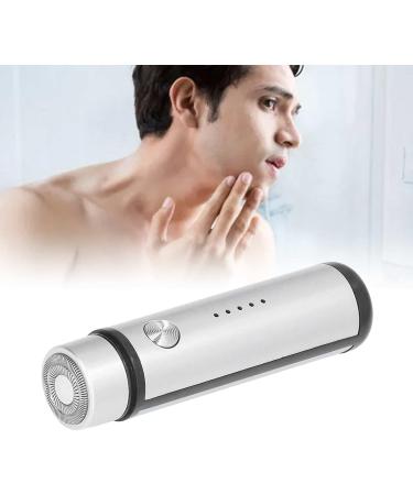 Portable Mini Electric Shaver for Men - USB Power Close Shave & Flannel Bag Included - ABS Stainless Steel (Silver - Buy Online on SooperMarket.com