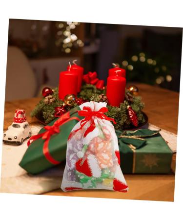 KOMBIUDA 10pcs Christmas Bronzing Gauze Bag Sheer Bags Santa Bags Drawstring Bag Candy Calendar 20 17 4CM Assorted Color 1 - Buy Online on SooperMarket.com