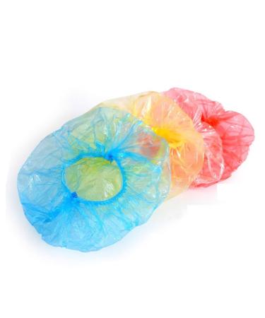 100Pcs Disposable Elastic Plastic Shower Caps - Blue | For Spa, Home Use, Hotel, and Hair Salon - Buy Online on SooperMarket.com