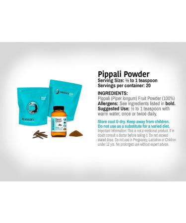 DR WAKDE'S Pippali Powder - 100g | Pure Raw Long Pepper Piper longum | Ayurvedic Herb | Vegan | Same Day Dispatch - Buy Online on SooperMarket.com