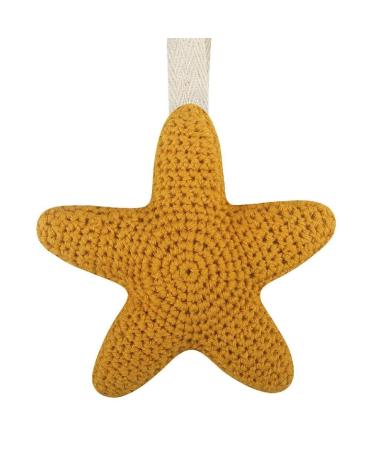Fuzyxih hanging decorations for pacifiers cute with a carrying band 13 cm/5 inches pacifier holders star shape cotton durable pacifier holder for babies 666