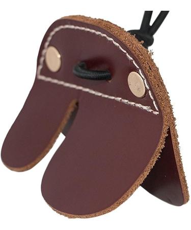 CyberDyer Cow Leather Archery Finger Tab for Recurve Bows - Brown | Hunting Finger Protector - Buy Online on SooperMarket.com