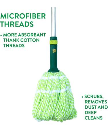 Pine-Sol Microfiber Self-Wringing Twist Mop | Household Cleaning Tool for Tile, Linoleum, Laminate Floors | Extendable Metal Handle - Green - Buy Online on SooperMarket.com