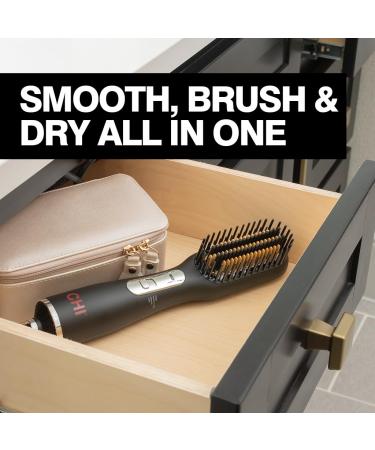 CHI 3-in-1 Hot Smoothing Dryer Brush | Smooth Shiny Blowout & Frizz Control | Detangles Hair & Seals Moisture | Cruelty-Free International Shipping - Buy Online on SooperMarket.com