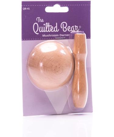 Quilted Bear Darning Mushroom: Smooth Wooden Darner for Darning Sock Holes & Knitting/Crochet Mending - Buy Online on SooperMarket.com