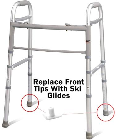 Carex Walker Glides - Universal Walker Skis Glides - Skis For Walkers Fits Most Walkers Includes 1 Pair(2 Glides) 1 1/8 Inch - Buy Online on SooperMarket.com