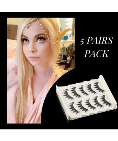Okdeals 5 Pairs Japanese Style 3D Fluffy Spiky Eyelashes - Little Devil Cosplay Anime Lashes for Natural Beauty Look - Buy Online on SooperMarket.com