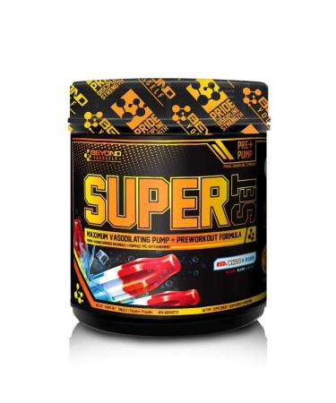 Beyond Yourself - SuperSET | Pre-Workout Formulated for Peak Performance & Insane Pumps | Dominate Savage Workouts with 300mg Caffeine 9g L-Citrulline + HICA Taurine & Agmatine | 40 Servings | Red White & Boom Red White and Boom