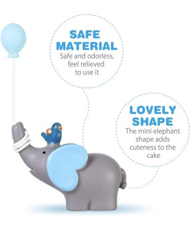 YeahiBaby Beautiful Resin Elephant Balloon and Heart Cake Topper or Small Dessert Decoration for Wedding Party Tables (Sky Blue) - Buy Online on SooperMarket.com