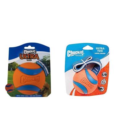 Chuckit! CH170501 Ultra Ball XXLarge 1-pack & Chuckit! CH231301 Ultra Tug Large Bundle with Ultra Tug Large