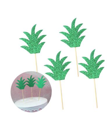Warmhm 15pcs Fruit Cake Chic Decor Cake Picks Wedding Decor Glittery Leaf Topper Fruit Decor Leaf Cake Topper Reusable Decor Capacillos Para Cupcake Summer Party Pineapple Insert Card