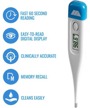 MABIS Digital Thermometer for Adults, Children, and Babies - Oral & Underarm Temperature Thermometer - 60 Second Readings - FSA HSA Eligible - Buy Online on SooperMarket.com