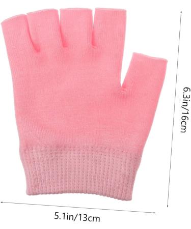 HAPINARY 2 Pairs Gel Gloves Half Finger Gloves Fingerless Moisturizing Gloves for Dry Hands Skin Care Gloves Comfortable Gloves Cotton Moisturising Gloves at Night Lotion Miss Dipping Pink - Buy Online on SooperMarket.com