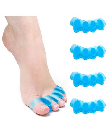 Mroobest Toe separator Toe spacers Gel Toe Separators Bunion Correctors Toe Spacers Toe Straightener Toe Stretcher Big Toe Correctors Toe Separator 4 Count (Blue) blue-1 One Size