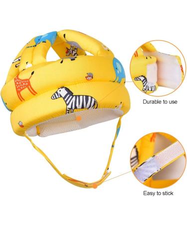 Umtiti Baby Adjustable Helmet with Knee Pads & Socks for Crawling and Walking - Zoo Yellow (Set of 3) - Buy Online on SooperMarket.com