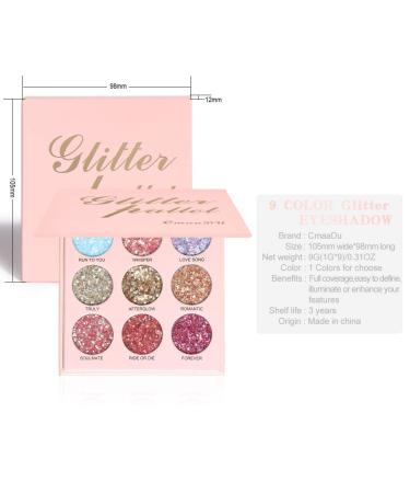 Yeweian 9 Colors Glitter Eyeshadow Palette - Diamond Shimmer High Pigmentation | Waterproof & Long-Lasting Makeup Palette - 03 - Buy Online on SooperMarket.com