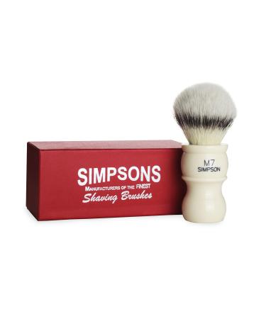Alexander Simpson M7 Synthetic Best Hair Brush Faux Platinum Synthetic Shaving Brush (Ivory)