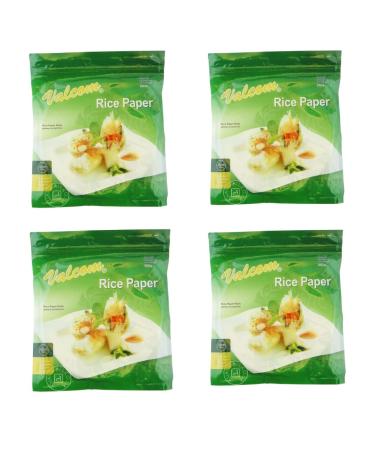 Round Vietnamese Rice paper 22cm 250g Summer Roll Goi Cuon Banh Trang Fresh Spring Roll Resealable Pack x 4 packs