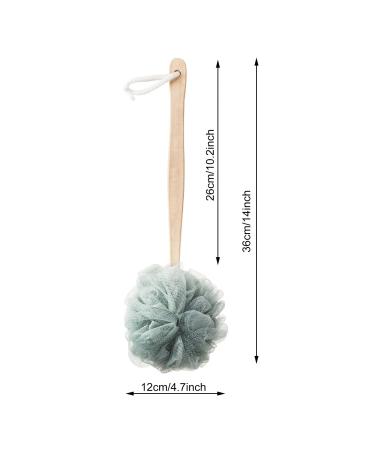 4 Pack Large Bath Puff Loofah Sponge with Long Handle Shower Brush | Spa Body Back Brush for Women and Men | Multi-Colored - Buy Online on SooperMarket.com
