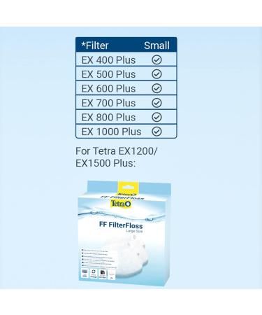 Tetra FF FilterFloss Small - Premium Fine Filter Fleece for Tetra Aquarium EX 400 Plus to 1000 Plus | International Shipping Available - Buy Online on SooperMarket.com