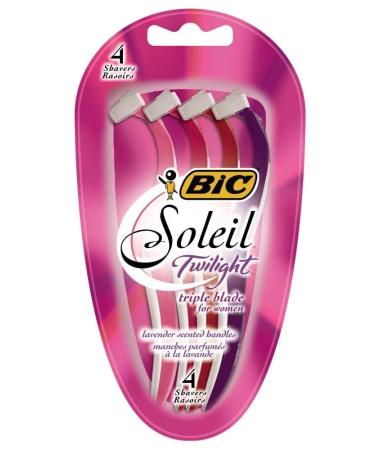 BIC Soleil Smooth Scented Women's Disposable Razor, Triple Blade, Moisture Strip for a Smooth Shave, 4 Count - Pack of 2