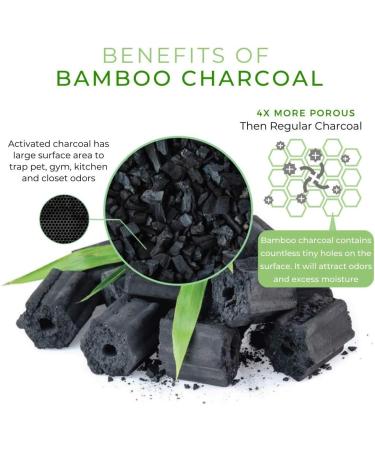 Enoch Bamboo Charcoal Air Purifying Bags (4 Packs) - Natural Odor Eliminator & Moisture Absorber for Homes, Cars, Shoes, Fridges, Closets - 4x200g - Buy Online on SooperMarket.com