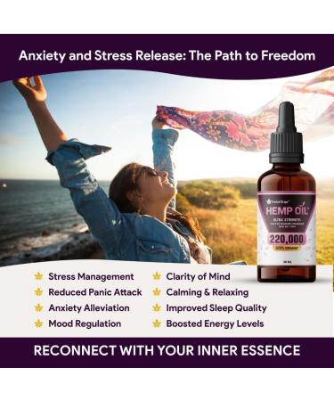 Hemp Seed Oil 220 000 Optimal for Migraine Relief Headache Relief & Stress Relief Certified Organic Made in USA Rich in Omega 3 6 9 Anxiety Relief & Sleep Aid- Antioxidant Formula 30ML - Buy Online on SooperMarket.com