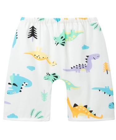 Baby Toilet Training Pants Kids 2 in 1 Waterproof Reusable Cotton Nappy Diaper Skirt Cute Cartoon Skort Pants Dinosaur Low Waist M