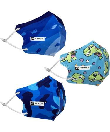 Wovenx FDA Registered 5 Ply Disposable Kids Face Mask 15 Pack - Adjustable Earloops - Individually Sealed Boys Masks - Buy Online on SooperMarket.com