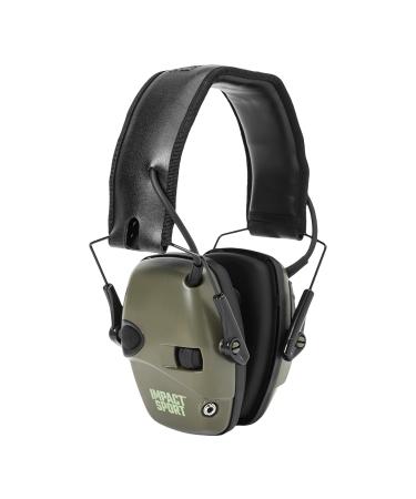 Howard Leight by Honeywell Impact Sport Sound Amplification Electronic Shooting Earmuff, Green Green Adult Earmuff